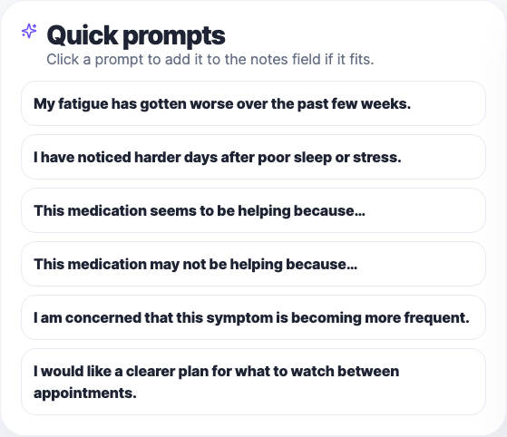 FlareTrack doctor prep quick prompts crop